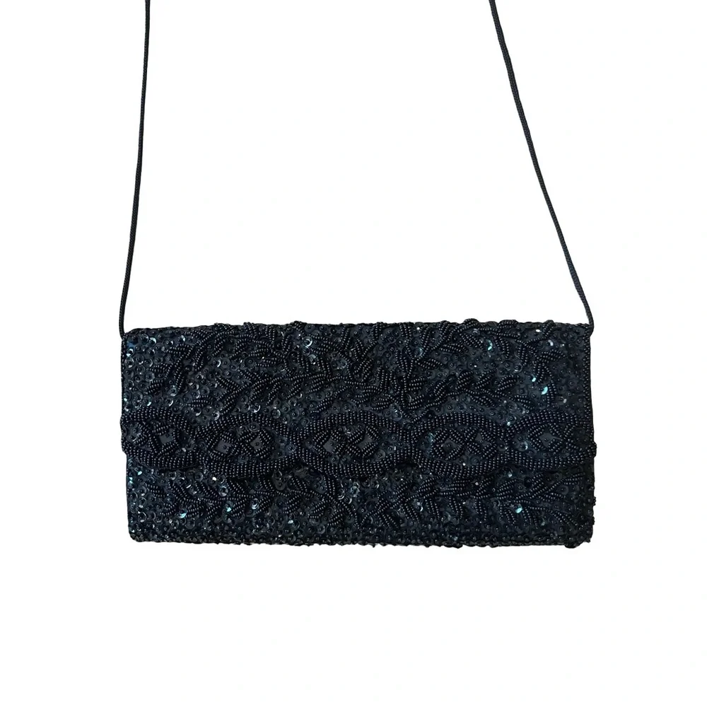 Vintage Beaded Clutch Crossbody Purse
